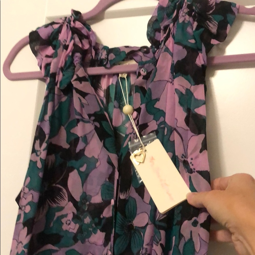 For love and lemons purple floral blouse
